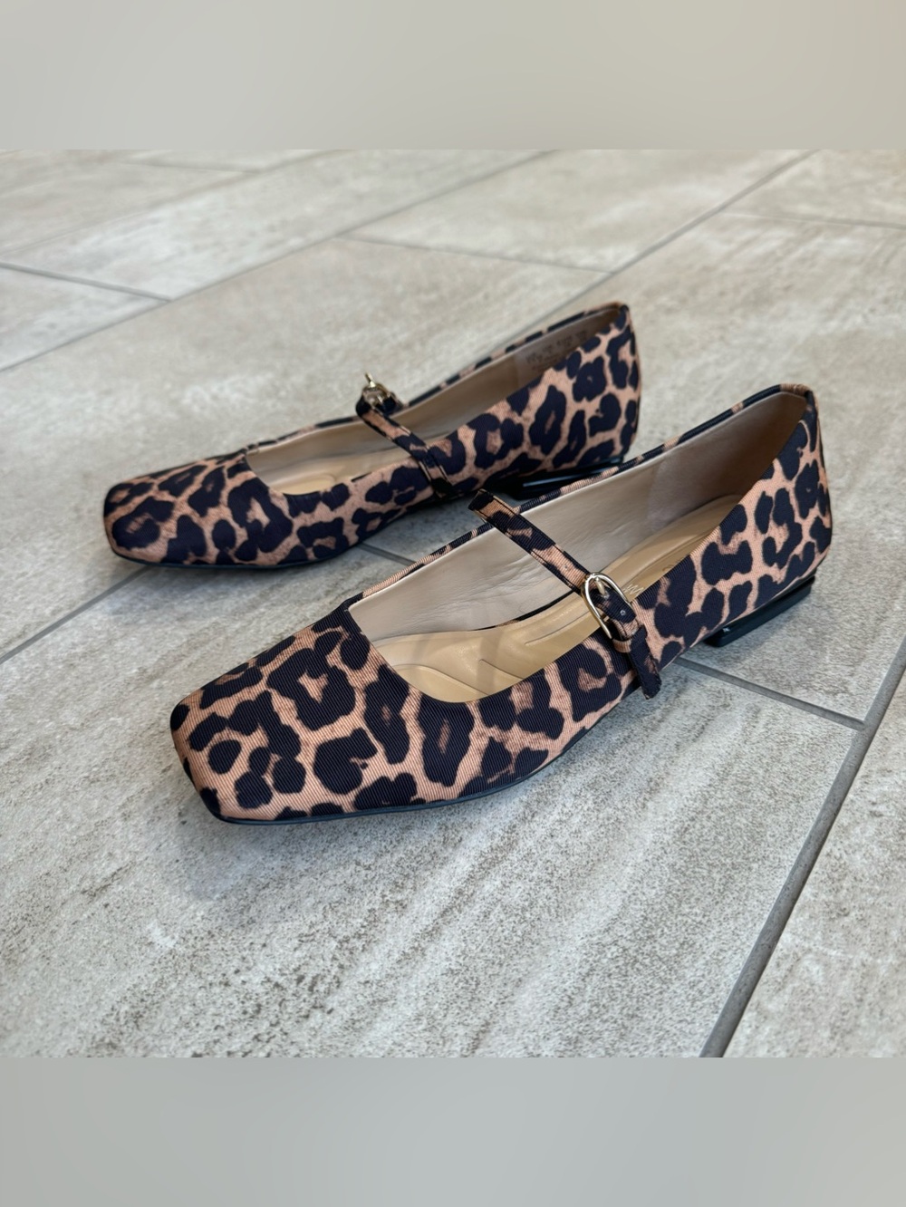 Franco Sarto Leopard Print Mary Jane Flats Size 7.5